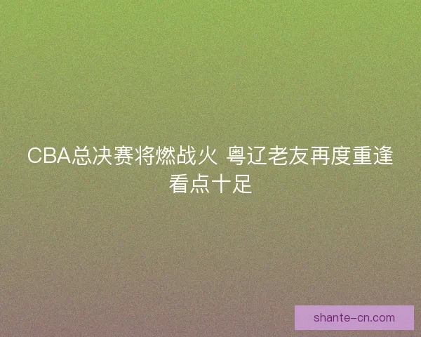 CBA总决赛将燃战火 粤辽老友再度重逢看点十足