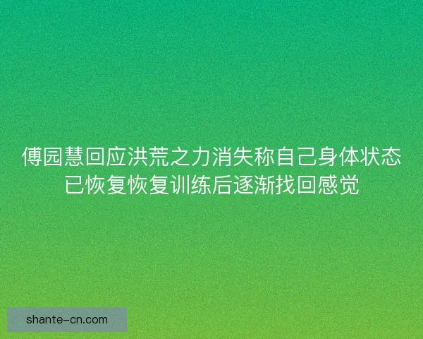 傅园慧回应洪荒之力消失称自己身体状态已恢复恢复训练后逐渐找回感觉